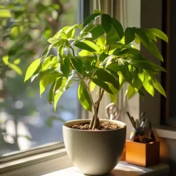 Plant in a Box Geldboom - Pachira aquatica - Hoogte 60-70cm - ⌀17cm