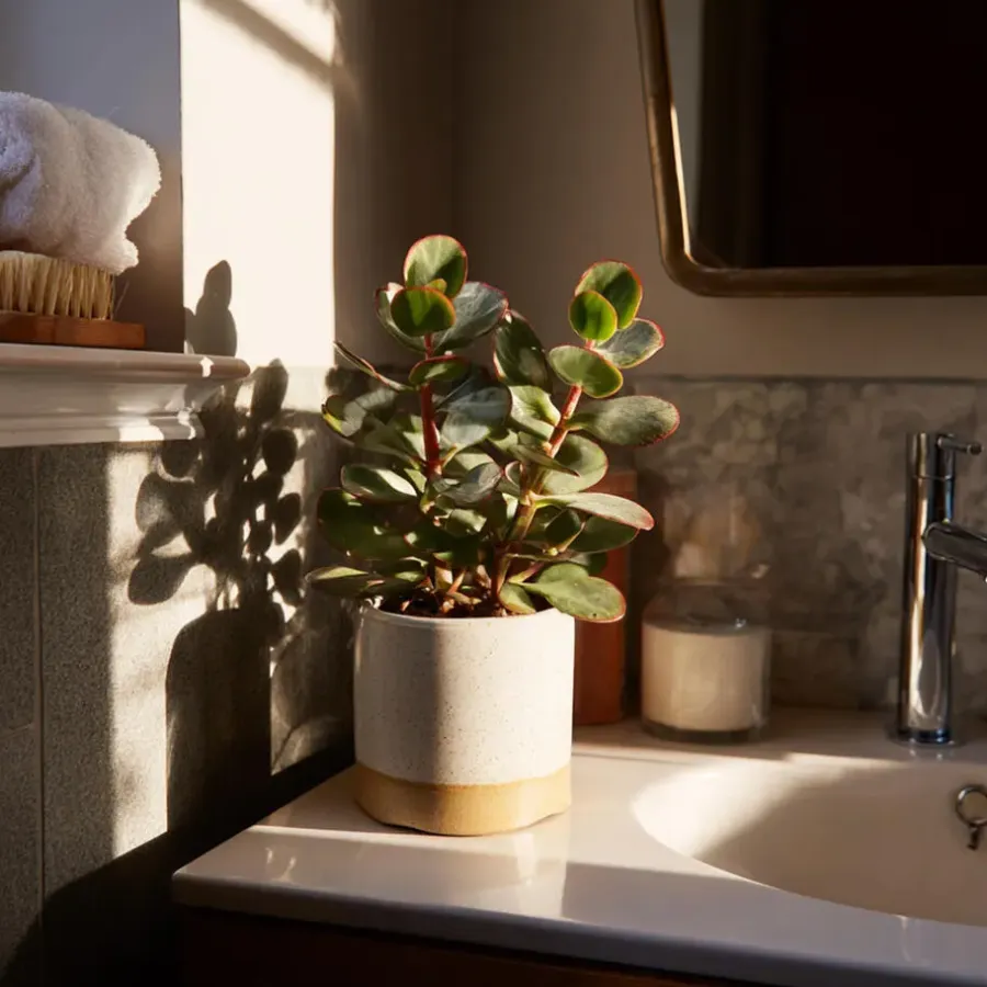 Plant in a Box Geldboom - Set van 2 - Crassula ovata 'Sunset' - Hoogte 15-20cm - ⌀12cm