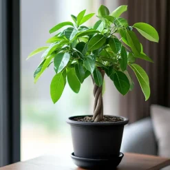 Kamerplanten-Plant in a Box Geldboom met voeding - Set van 2 - Pachira aquatica - Hoogte 60-70cm - ⌀17cm