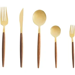 Besteksets-Leen Bakker GEMELLI - Bestekset 30-delig - Goud - RVS