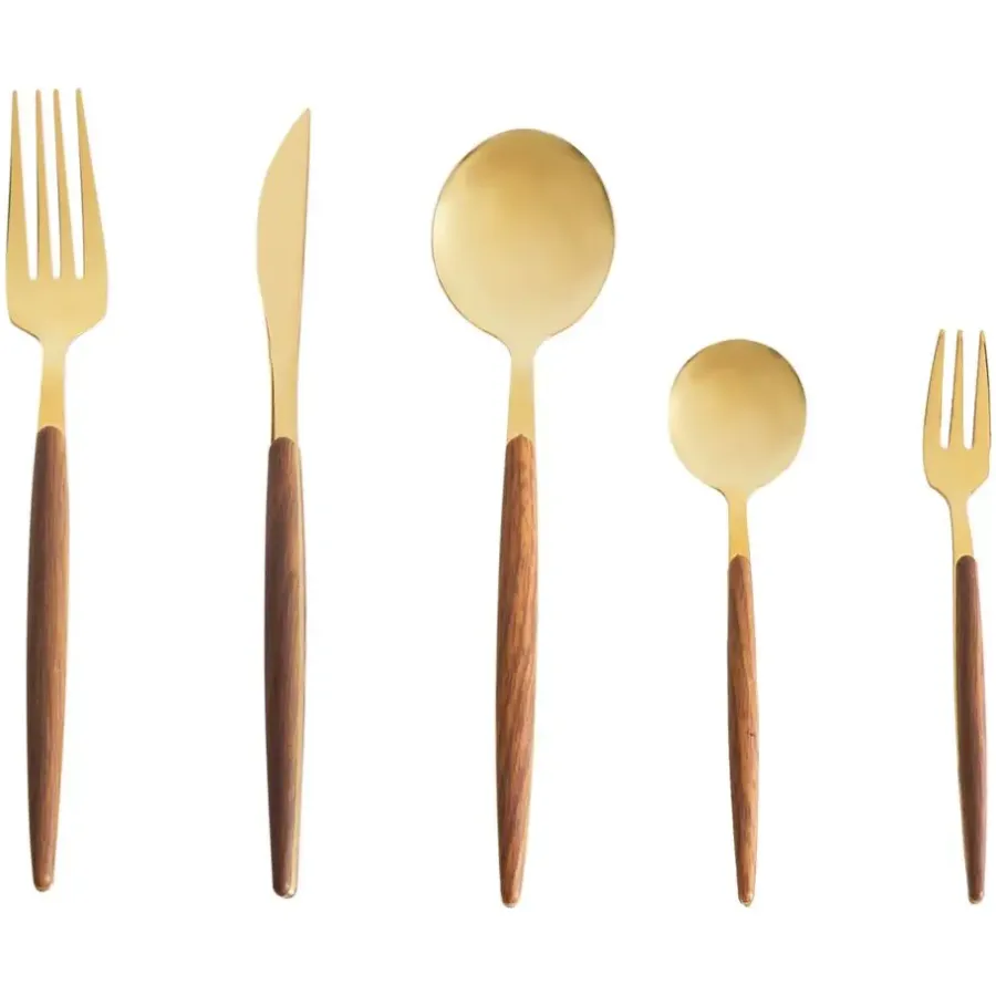 Besteksets-Leen Bakker GEMELLI - Bestekset 30-delig - Goud - RVS
