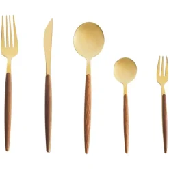 Besteksets-Leen Bakker GEMELLI - Bestekset 30-delig - Goud - RVS