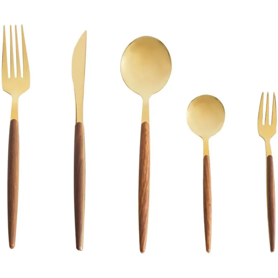 Besteksets-Leen Bakker GEMELLI - Bestekset 30-delig - Goud - RVS