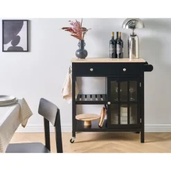 Leen Bakker GENOA - Keukentrolley - Zwart - MDF