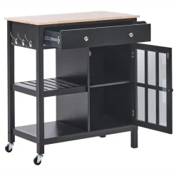 Leen Bakker GENOA - Keukentrolley - Zwart - MDF