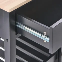 Leen Bakker GENOA - Keukentrolley - Zwart - MDF