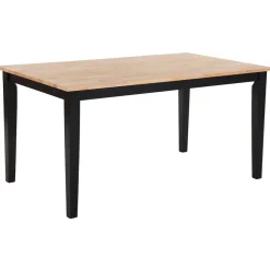 Beliani GEORGIA - Eettafel - Zwart - 90 x 150 cm - Rubberhout