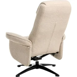 Leen Bakker GERAS - Relaxfauteuil met voetenbank - Beige - Bouclé