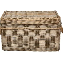 Opbergmanden-Beliani GERASA - Dozen set van 3 - Natuurlijk - Rotan