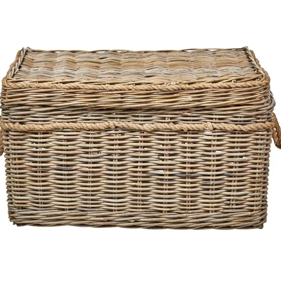 Opbergmanden-Beliani GERASA - Dozen set van 3 - Natuurlijk - Rotan