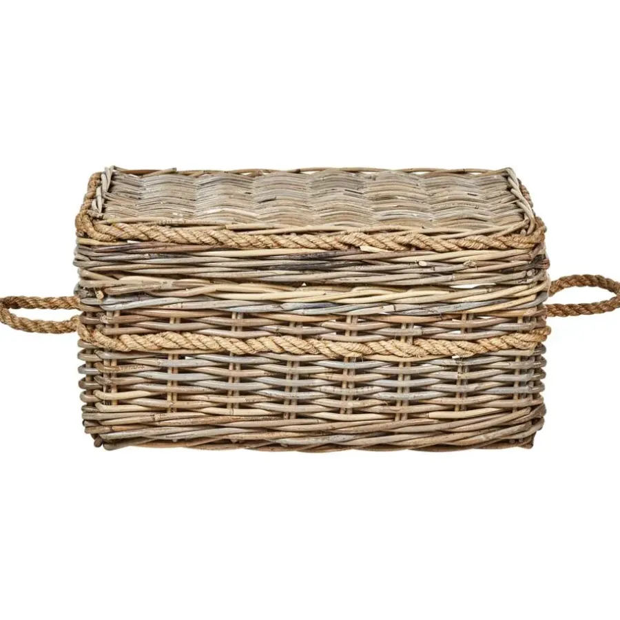 Opbergmanden-Beliani GERASA - Dozen set van 3 - Natuurlijk - Rotan