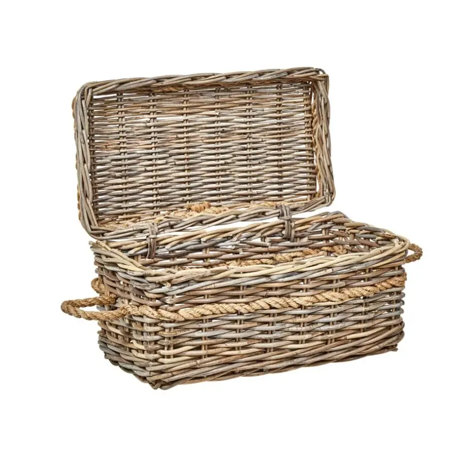 Opbergmanden-Beliani GERASA - Dozen set van 3 - Natuurlijk - Rotan
