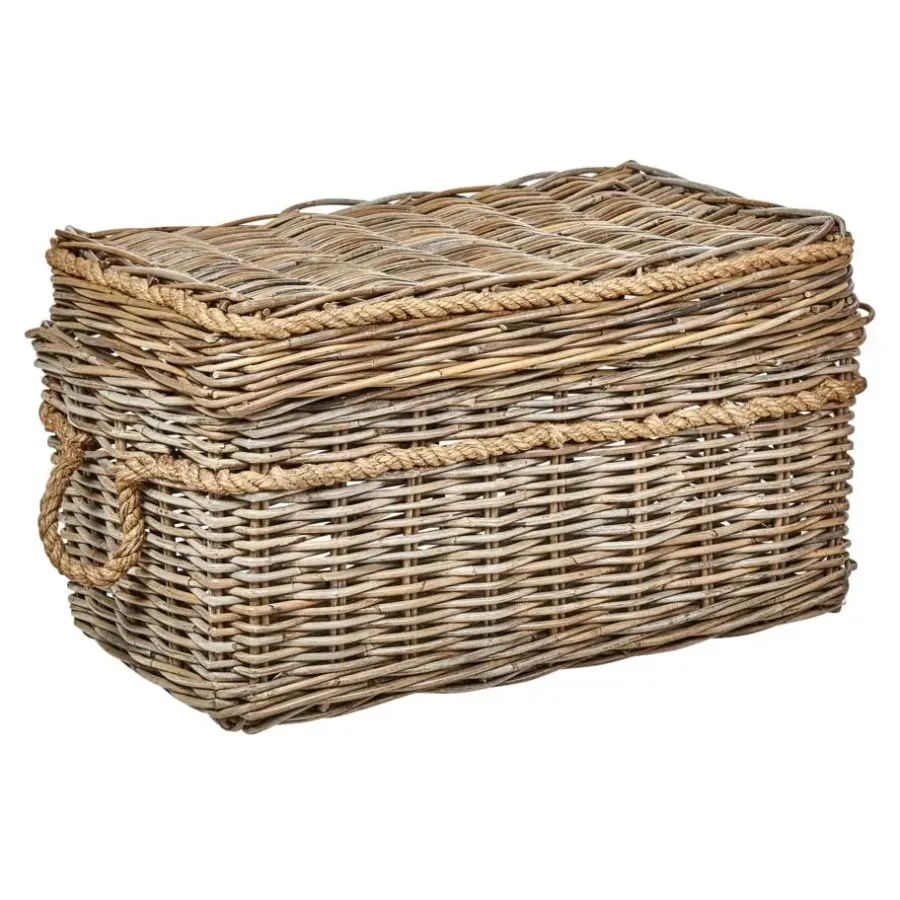 Opbergmanden-Beliani GERASA - Dozen set van 3 - Natuurlijk - Rotan