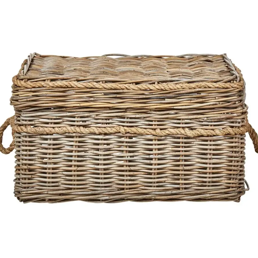Opbergmanden-Beliani GERASA - Dozen set van 3 - Natuurlijk - Rotan