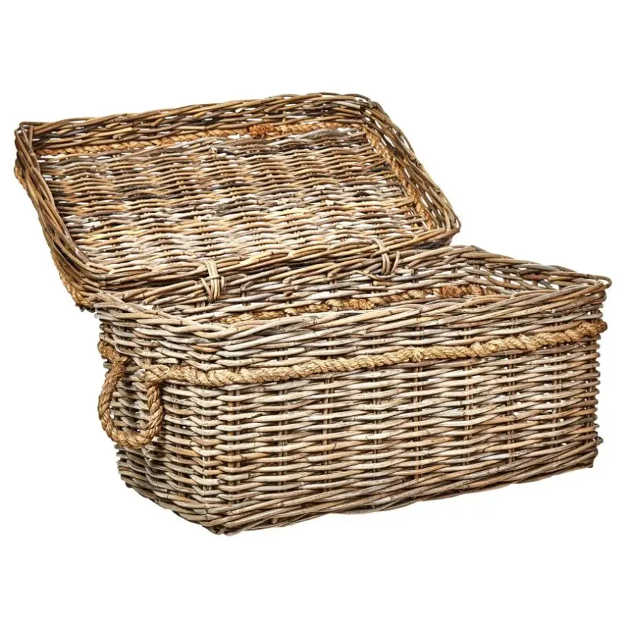 Opbergmanden-Beliani GERASA - Dozen set van 3 - Natuurlijk - Rotan