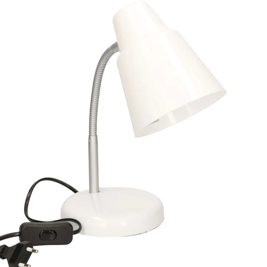 Merkloos Gerim Bureaulamp - wit - 14 x 34 cm - 40 watt - buigbaar
