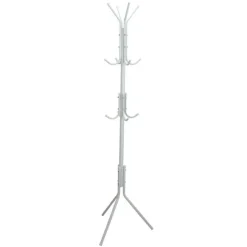 Kapstokken-Gerimport Kapstok - wit - metaal - staand - 12 haken - 170 cm