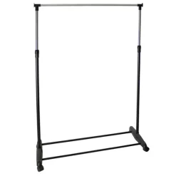 Kledingopbergers|Kledingrekken-Gerimport Kledingrek - enkele stang - verrijdbaar - 90x160 cm