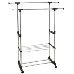 Gerimport Kledingrek - mobiel - dubbele stang - 160 cm