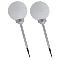 Gerimport Solar tuinlamp/prikspot grote bol - H56 cm
