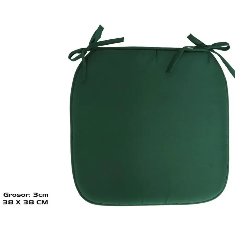 Gerimport Stoelkussen Anna - buiten - donkergroen - 39x3cm