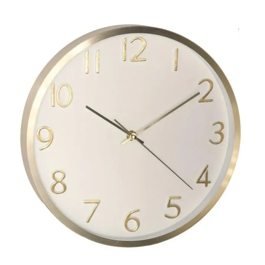 Gerimport Wandklok Claudio - goudkleurig - metaal - D30 cm - klok