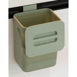 Merkloos Gft afvalbakje voor aanrecht - 5L - groen - 24 x 19 x 14 cm