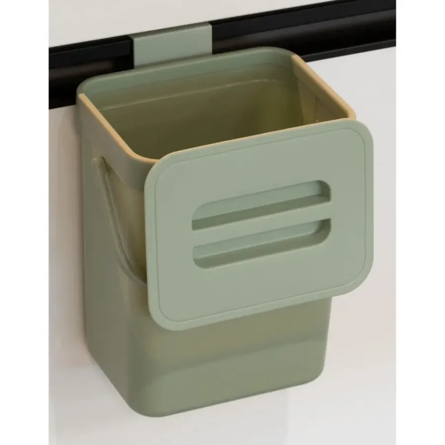 Merkloos Gft afvalbakje voor aanrecht - 5L - groen - 24 x 19 x 14 cm