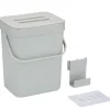 Merkloos Gft afvalbakje voor aanrecht - 5L - grijs - 24 x 19 x 14 cm