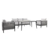 Loungesets-Garden Impressions GI Diamo stoel/bank lounge-diningset (4-delig) - Carbon Black/Zand
