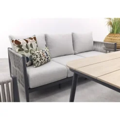 Loungesets-Garden Impressions GI Diamo stoel/bank lounge-diningset (4-delig) - Carbon Black/Zand