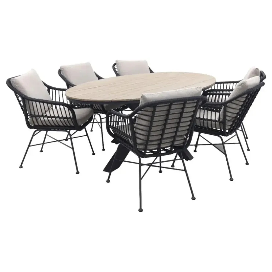 Garden Impressions GI Margriet / Edison Ovale 6-delige Tuinset - 220 x 115 cm