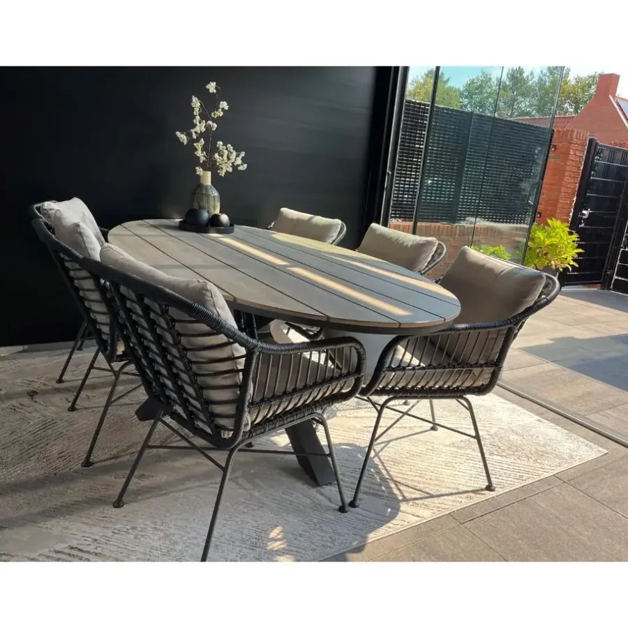 Garden Impressions GI Margriet / Edison Ovale 6-delige Tuinset - 220 x 115 cm