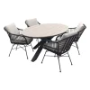 Tuinsets-Garden Impressions GI Margriet zwart/zand / Edison 180 x 115 cm. tafel - ovale tuinset