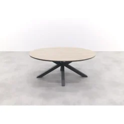 Tuinsets-Garden Impressions GI Margriet zwart/zand / Edison 180 x 115 cm. tafel - ovale tuinset