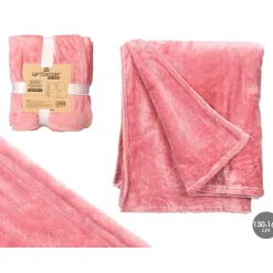 Plaids-Giftdecor Fleece plaid - roze - polyester - 130 x 160 cm