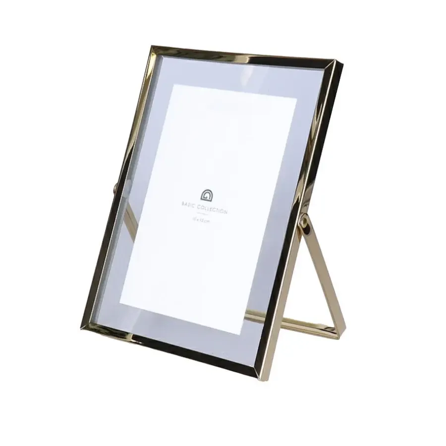 Fotolijsten-Giftdecor Fotolijstje - 10 x 15 cm - goud - metaal - modern