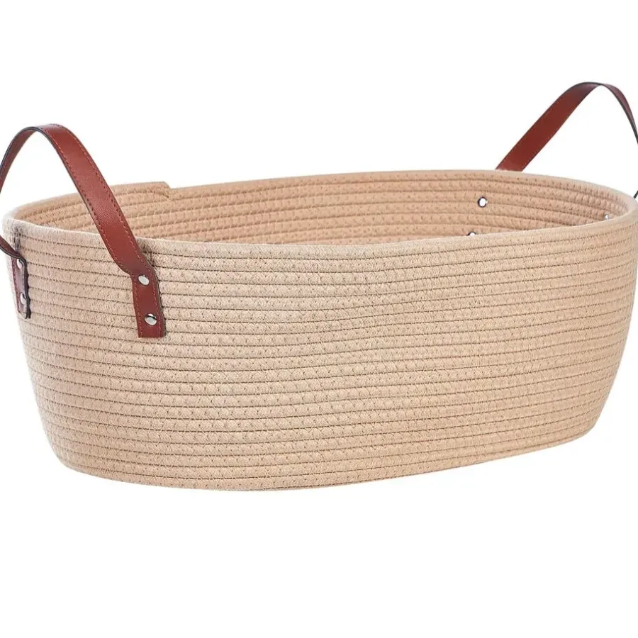 Opbergmanden-Beliani GISSAR - Manden set van 2 - Beige - Katoen
