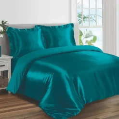 Zavelo Glanzend Satijnen Dekbedovertrek Beauty Silk Aqua-1-persoons (140 x...