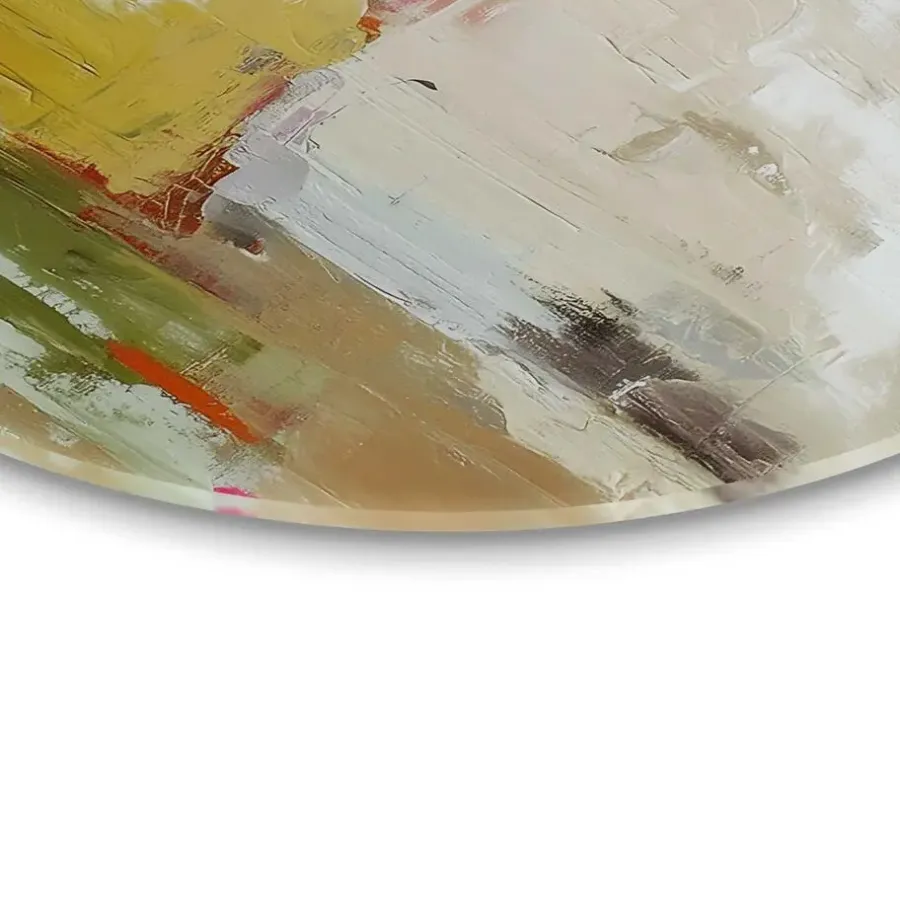 Schilderijen-Reinders Glasschilderij Abstracte harmonie - Ø 70cm - Bont