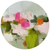 Reinders Glasschilderij Abstracte lente - Ø 70cm - Groen