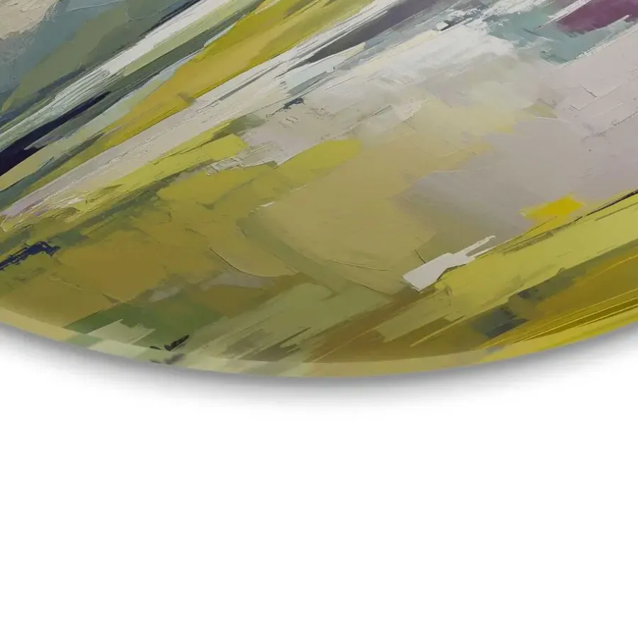 Reinders Glasschilderij Geschilderd landschap - Ø 50cm - Groen
