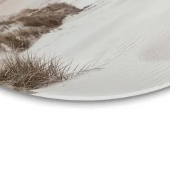 Schilderijen-Reinders Glasschilderij Horizon aan het strand - Ø 70cm - Beige