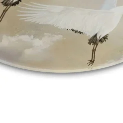 Reinders Glasschilderij Kraanvogels onder de maan - Ø 70cm - Beige