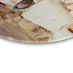 Reinders Glasschilderij Ochtendkoffie - Ø 70cm - Beige