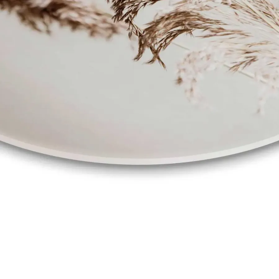 Reinders Glasschilderij Pampasgras - Ø 70cm - Beige