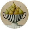 Reinders Glasschilderij Schaal met peren - Ø 50cm - Groen