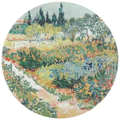 Reinders Glasschilderij Van Gogh - Tuin in Arles - Ø 70cm - Groen