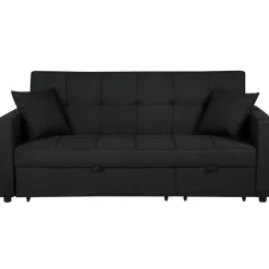 Beliani GLOMMA - Slaapbank 3-zits - Zwart - Polyester
