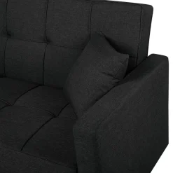 Beliani GLOMMA - Slaapbank 3-zits - Zwart - Polyester